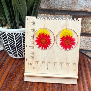 Boho Real Flower Resin Earrings | Handmade Pressed Floral Dangle Jewelry